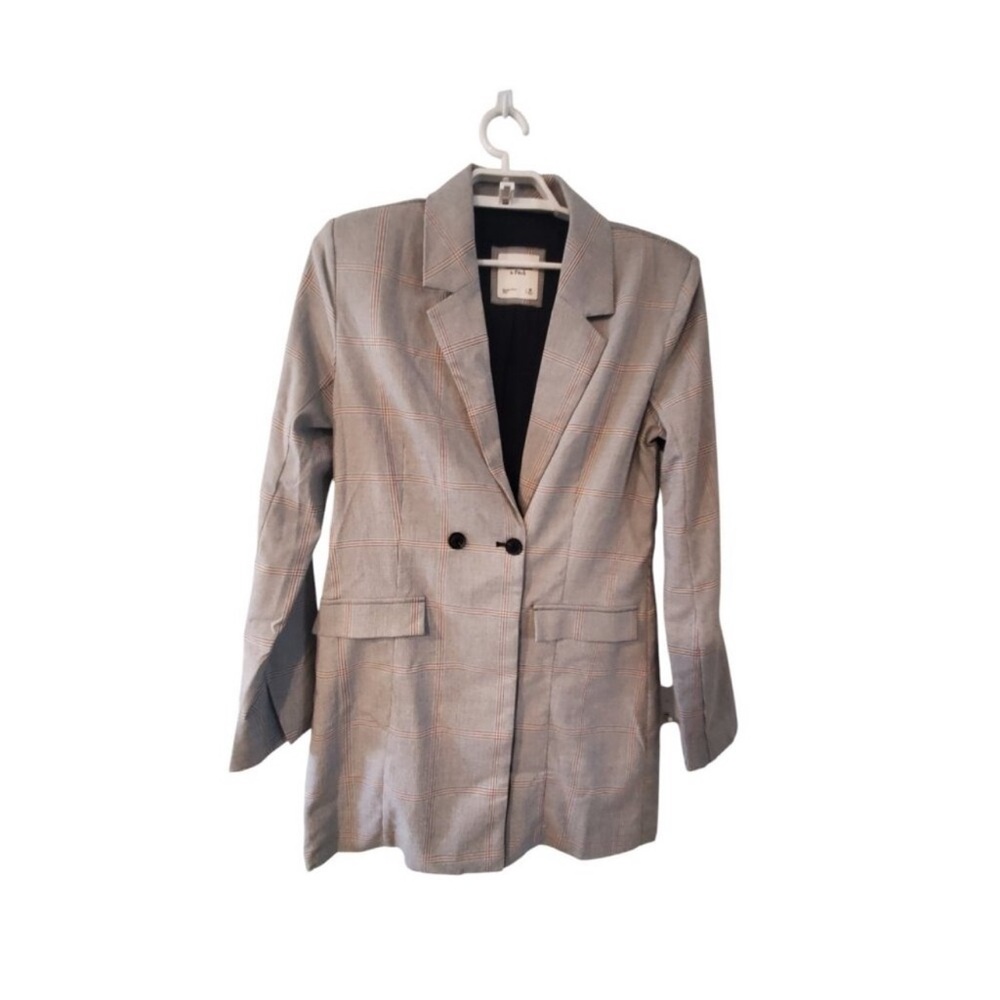 Abercrombie & Fitch Checkered Blazer in Black and Brown